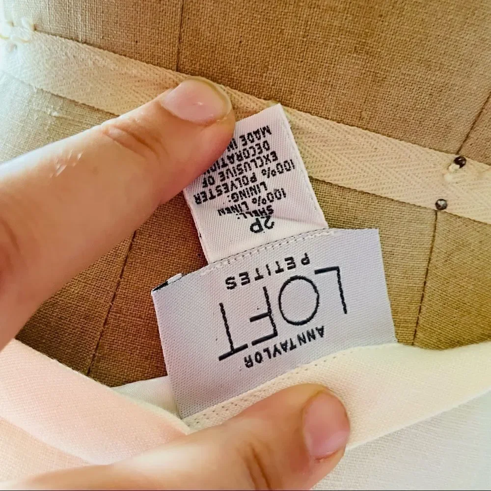 LOFT | long linen embroidered bottom skirt 2P - Picture 2 of 7